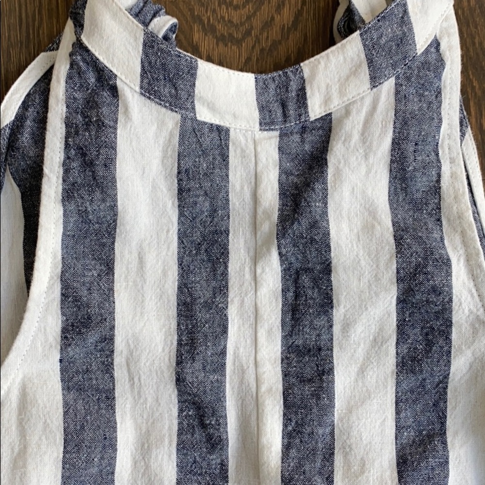 NWT Romper—Linen navy and white Olivaceous size S